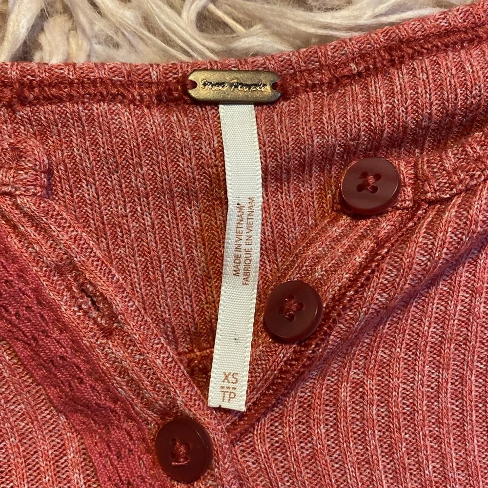 Free People Leo Oversized Henley Waffle Tunic